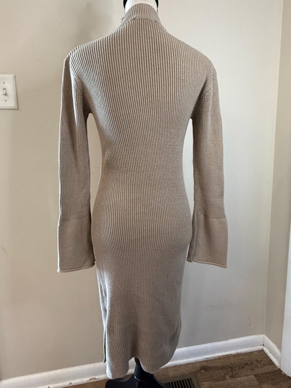 Other Evidnt midi sweater dress brown ribbed turtleneck SZ SM Size S / US 4 / IT 40 - 4 Thumbnail