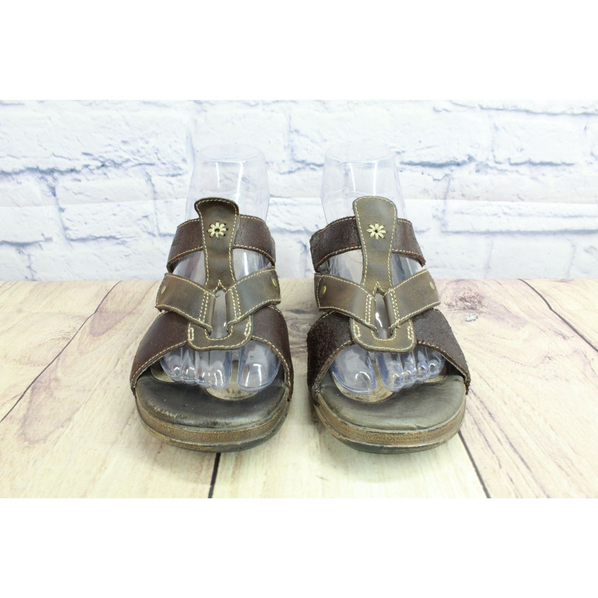 Leather × Merrell Merrell Luxe Slide Leather Comfort Wedge Boho Sandals Size US 8 / IT 38 - 4 Thumbnail
