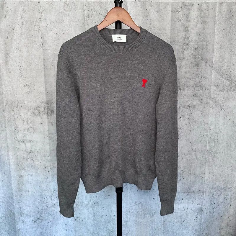 AMI AMI Gray Wool Long Sleeve Sweatshirt 0089 Size US M / EU 48-50 / 2 - 1 Thumbnail