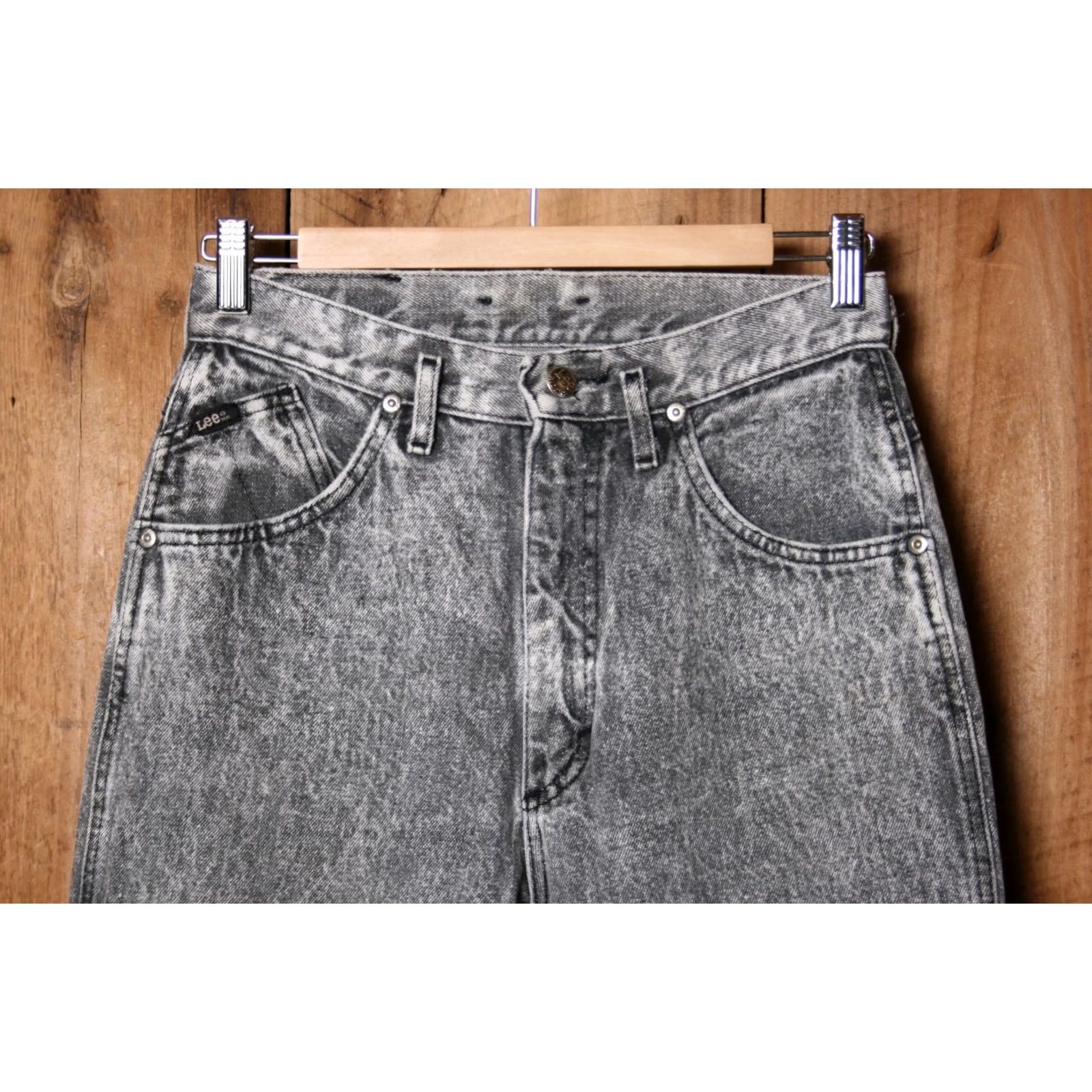 Lee VINTAGE LEE Jeans Women's 26x31 Black Acid Wash High Rise Tapered Leg Modern Classic Vintage Lee Size 26" / US 2 / IT 38 - 2 Thumbnail