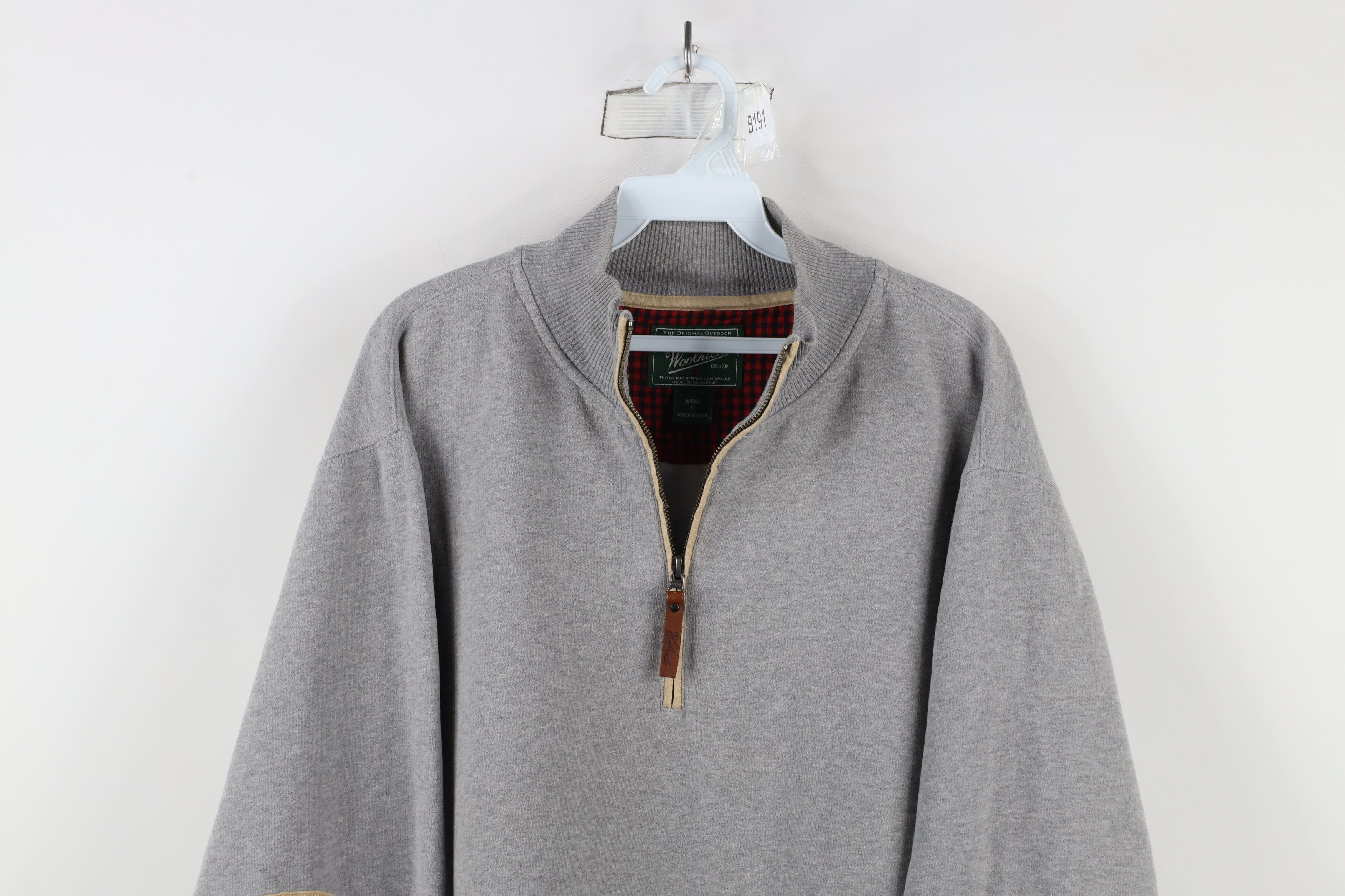 Vintage × Woolrich Woolen Mills Vintage Woolrich Touch Elbow Patch Half Zip Sweatshirt Gray Size US L / EU 52-54 / 3 - 2 Thumbnail
