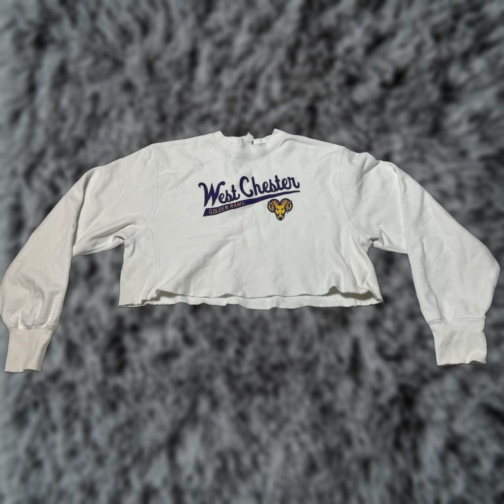 Champion VINTAGE West Chester University Champion Reverse Weave Sweatshirt Medium Unisex Adults Crew Neck Pullover Logo White College University 90s Size M / US 6-8 / IT 42-44 - 1 Thumbnail