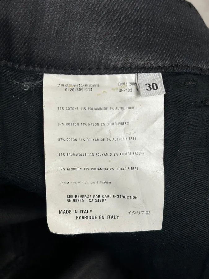 Prada AW2009 Prada Black Slim Waxed Effect Denim Jeans Size US 32 / EU 48 - 13 Thumbnail