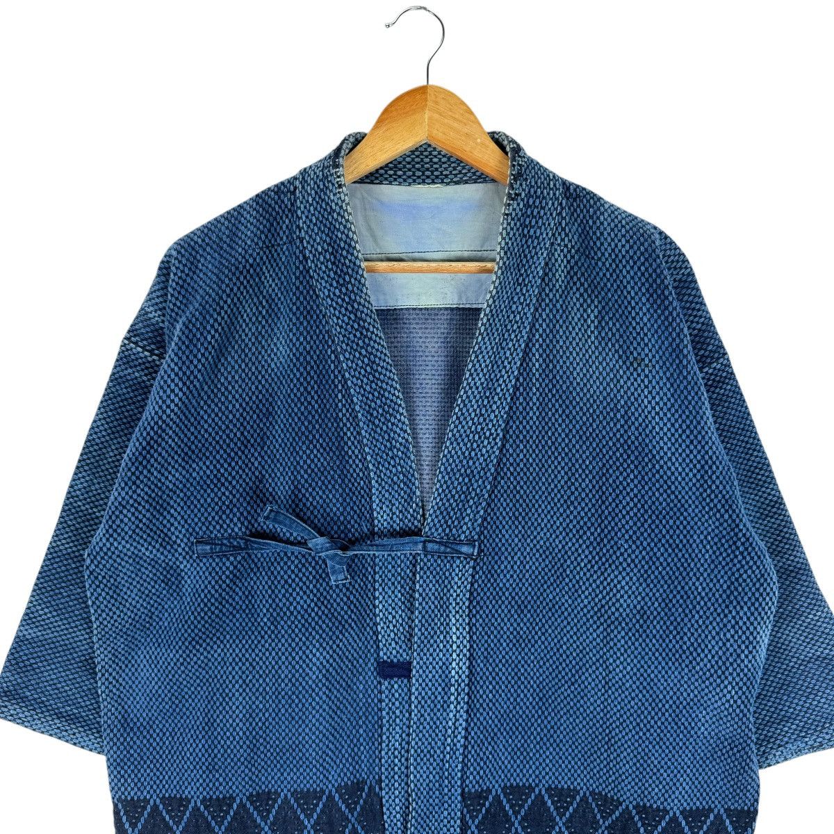 Indigo 🌟INDIGO NORAGI SASHIKO KENDO ERA BORO KIMONO Size US L / EU 52-54 / 3 - 6 Thumbnail