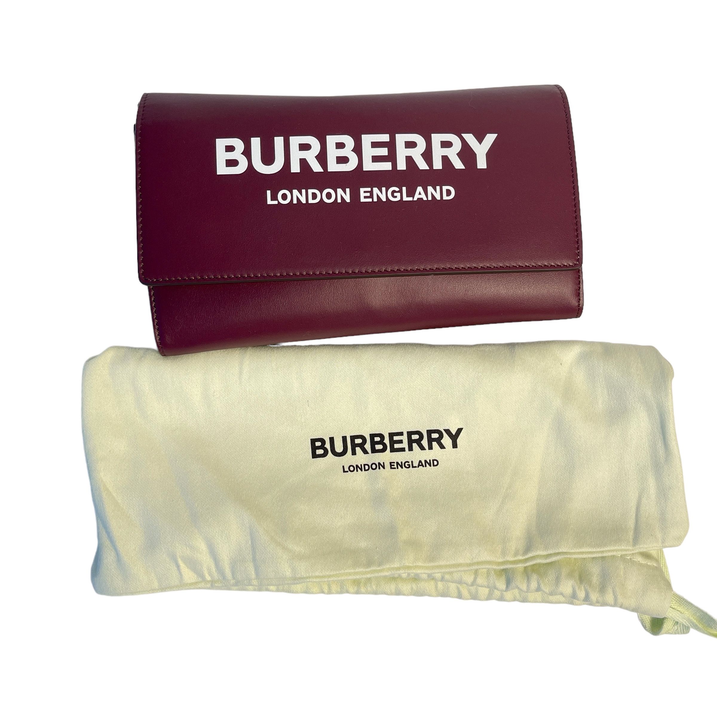 Burberry Burberry Burgundy Leather Hazelmere Wallet On Strap Size ONE SIZE - 8 Thumbnail