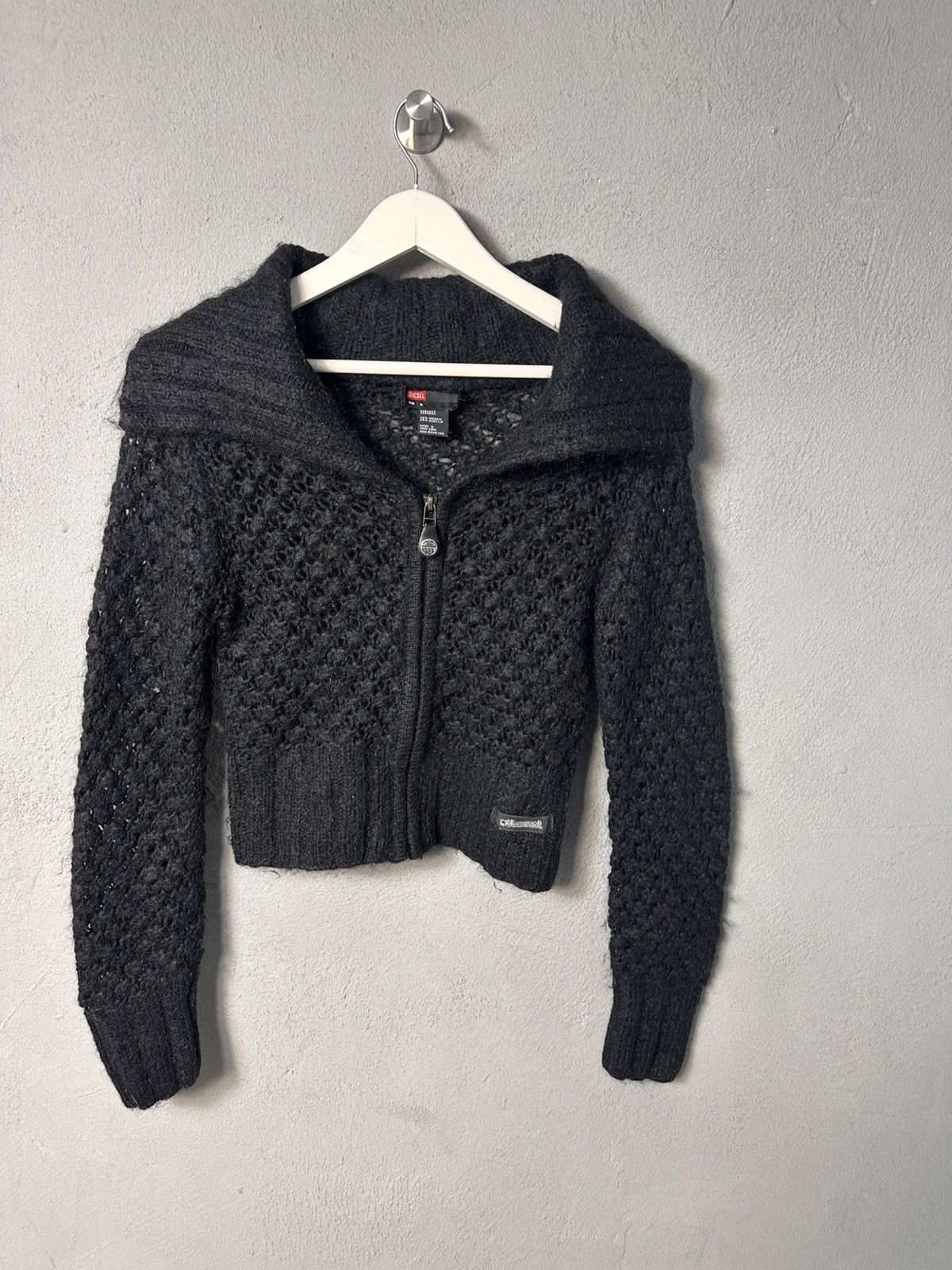 Diesel Diesel Y2K Mohair Blend Cropped Zip Knit Sweater Women Black Size M / US 6-8 / IT 42-44 - 1 Thumbnail