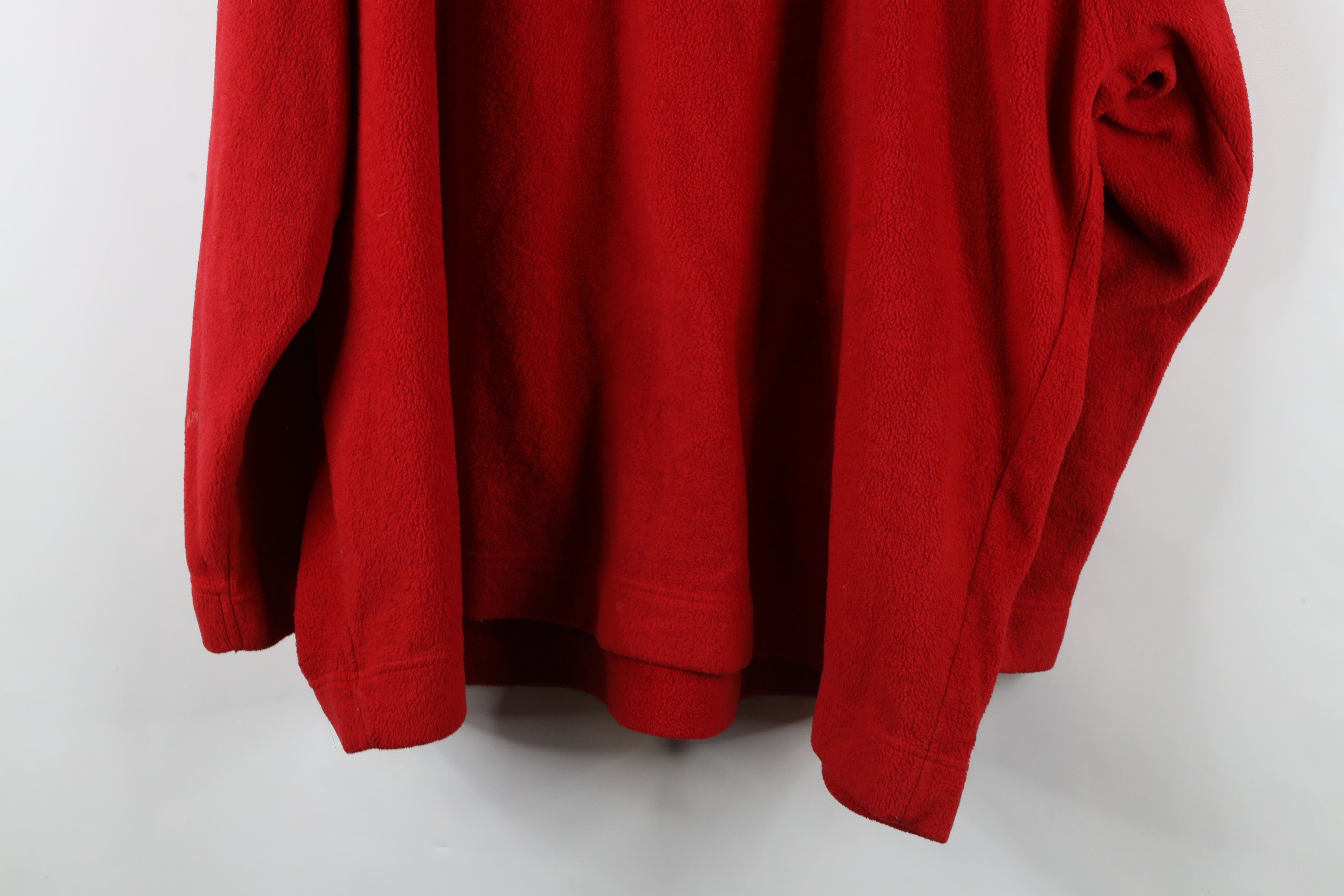 Disney × Vintage Vintage 90s Disney Attention Mickey Mouse Fleece Hoodie Red Size 4XL / US 24-26 - 13 Thumbnail