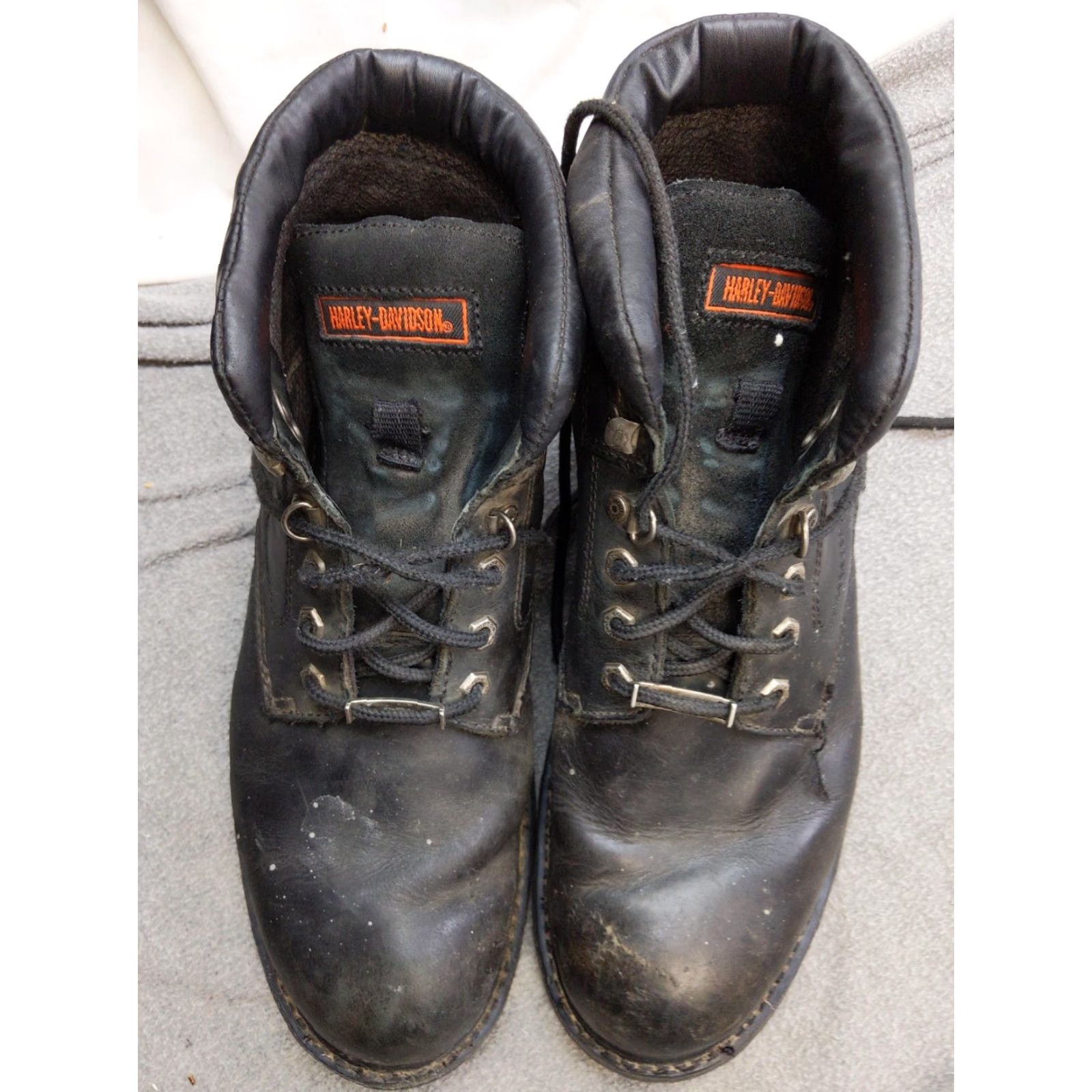 Harley Davidson Harley-Davidson Boots Mens 11.5 Black Leather Biker Motorcycle Lace Up Ankle Workwear Winter Mens Shoes Size US 12 / EU 45 - 3 Thumbnail