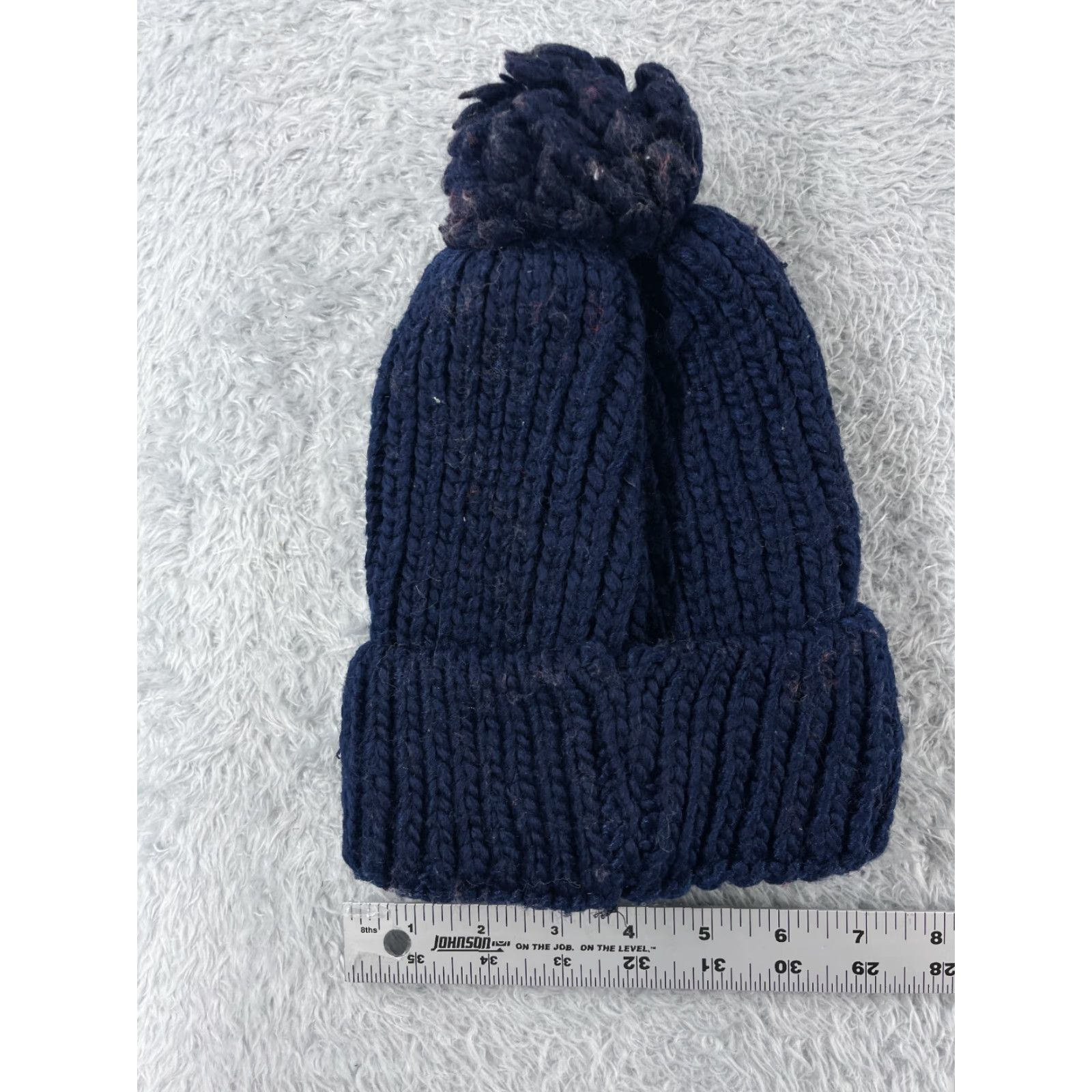Vintage Be Mine: Beanie Toque Womens One Size Blue Acrylic Snow Winter Ski Pom Outdoors Size ONE SIZE - 4 Thumbnail