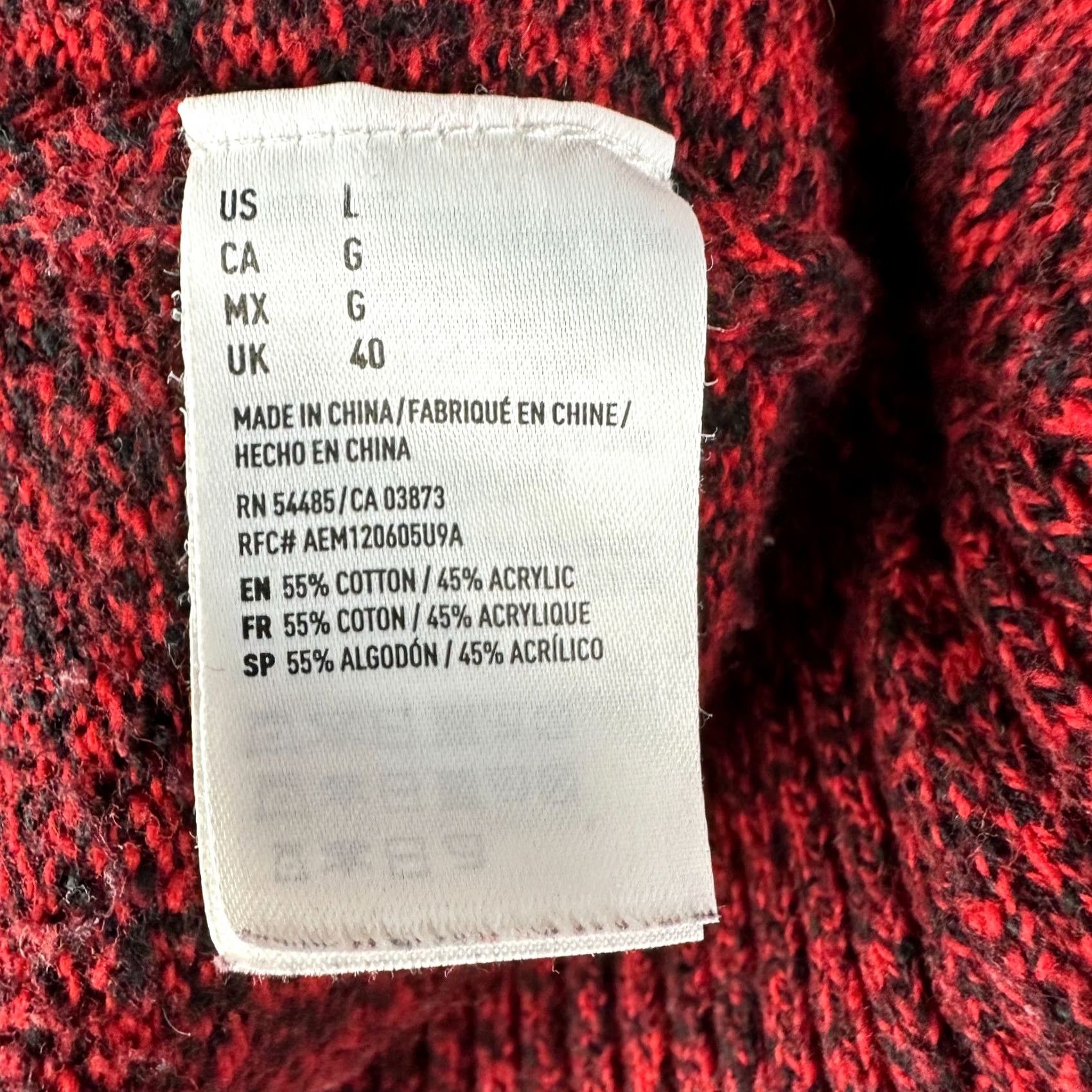 Abercrombie & Fitch Abercrombie & Fitch Sweater Mens L Red Cotton Knit Pullover Button Ribbed Cuffs Mock Neck Casual/Business/Party Size US L / EU 52-54 / 3 - 7 Thumbnail
