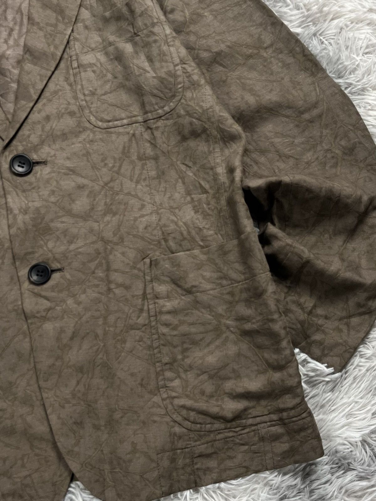 Issey Miyake ISSEY MIYAKE MEN Dyed Patch Pocket Jacket Mocha Size 44L - 5 Thumbnail