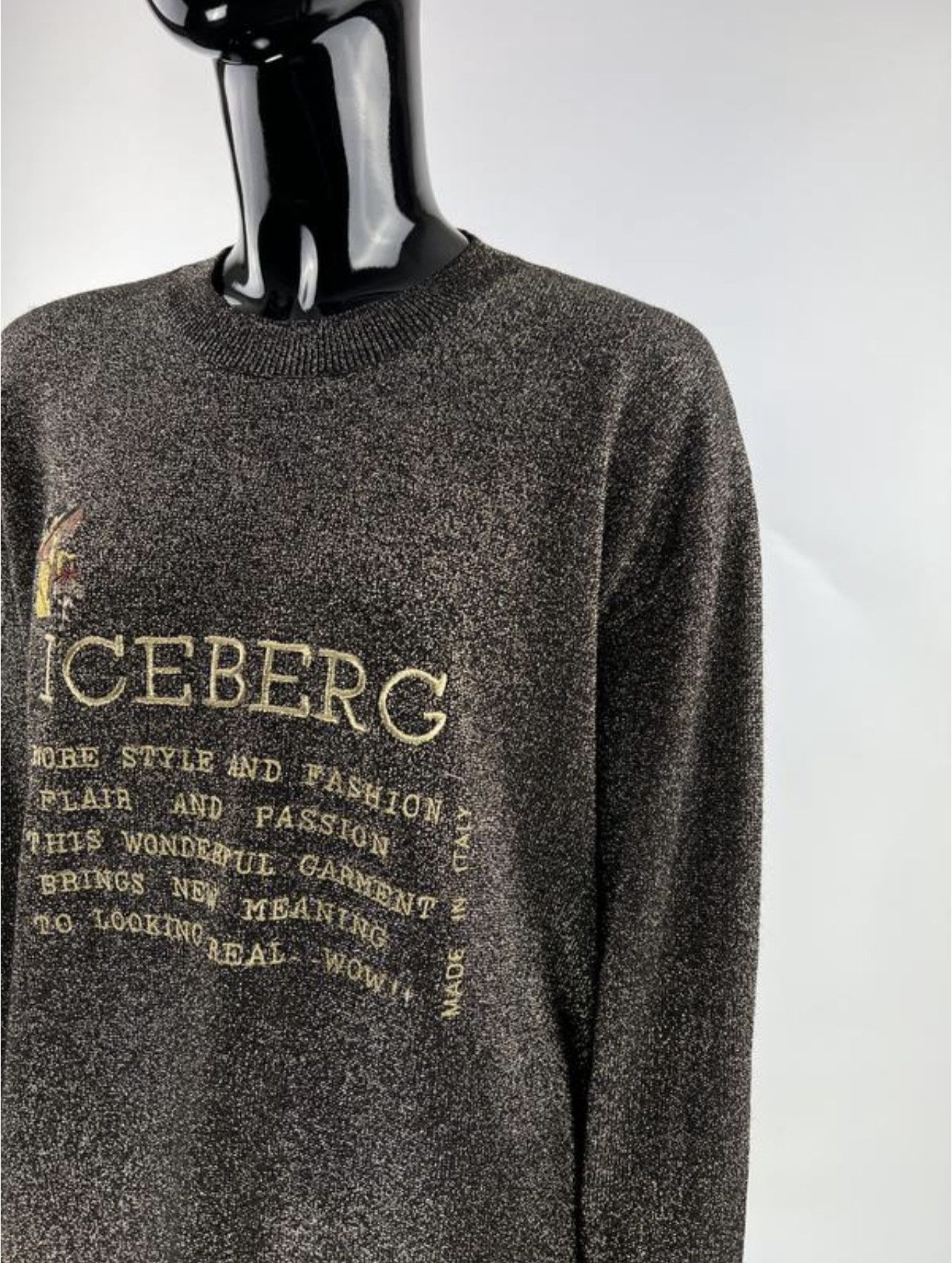 Iceberg × Vintage 90s Rare Vintage Iceberg Wool Lurex Long Sweater IT44 Size M / US 6-8 / IT 42-44 - 3 Thumbnail