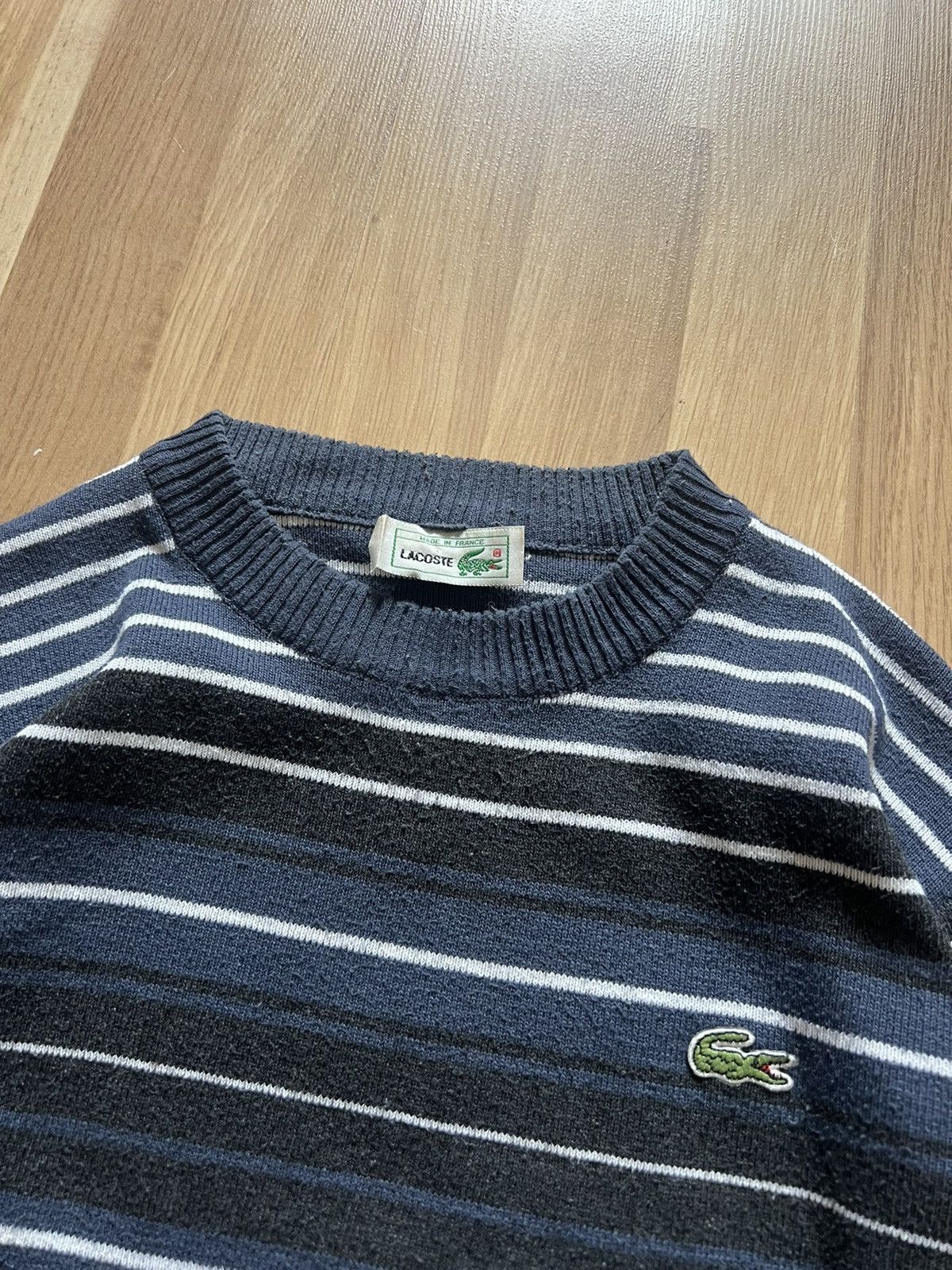 Lacoste × Vintage Lacoste vintage sweater striped made in France 90s Size US M / EU 48-50 / 2 - 5 Thumbnail