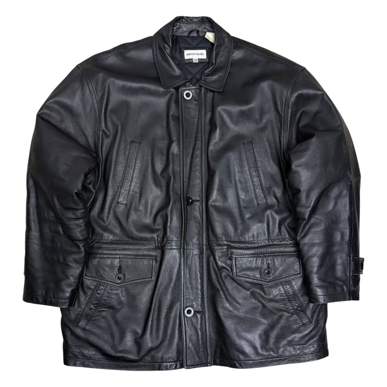 Pierre Cardin PIERRE CARDIN Leather Coat Vintage 90s Winter Jacket Large Size US L / EU 52-54 / 3 - 1 Thumbnail
