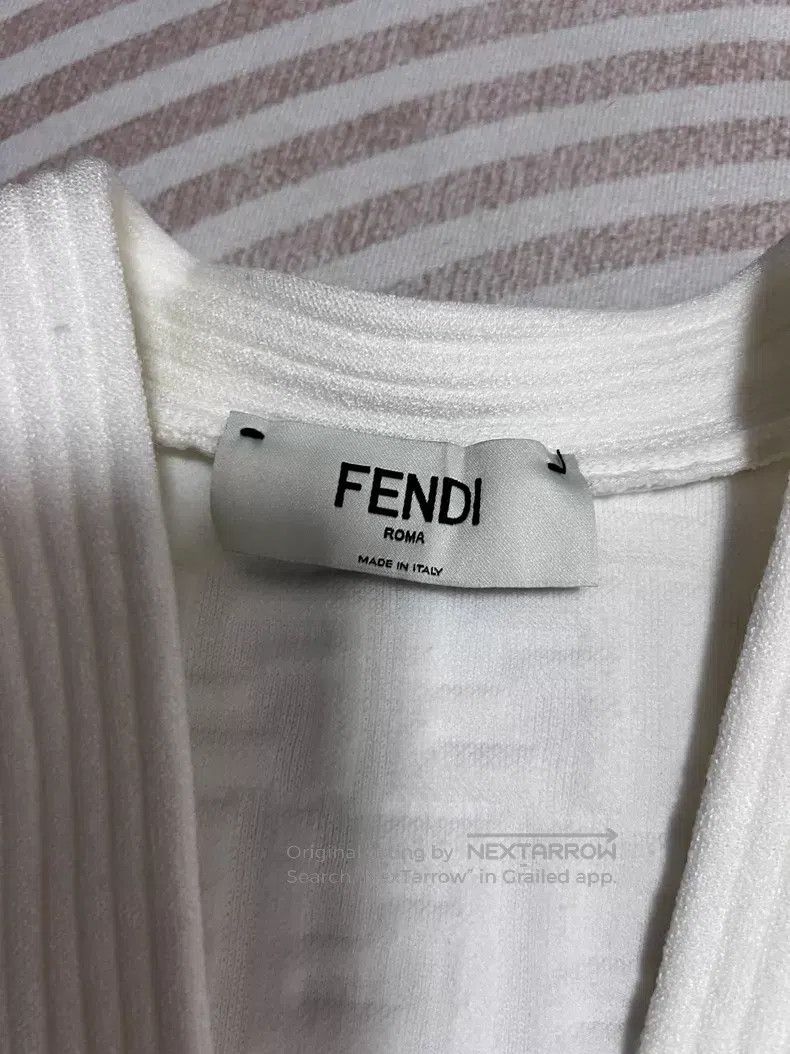Fendi Fendi White embossed full logo knit jacket Size XXS / US 00 / IT 34 - 2 Thumbnail