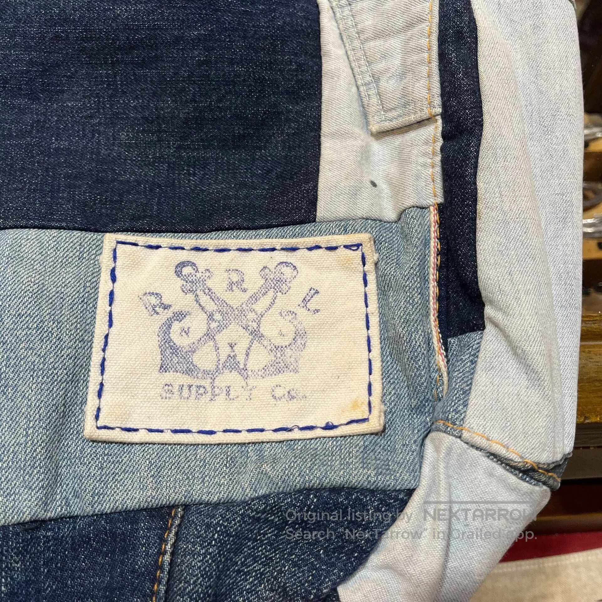 RRL Ralph Lauren patchwork denim tote shoulder bag. Size ONE SIZE - 4 Thumbnail