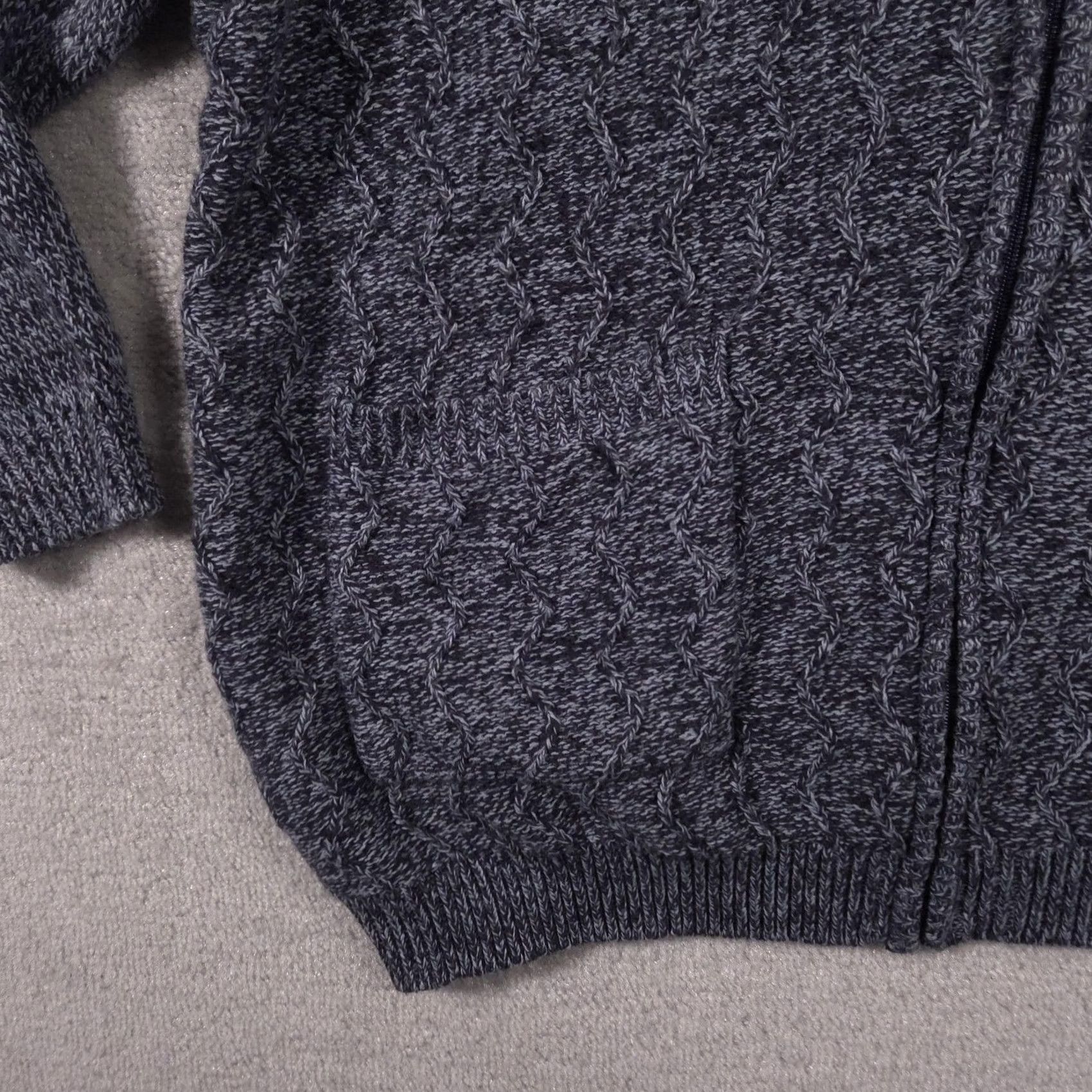 Vintage VINTAGE Woman Within Sweater Womens 3X Gray Full Zip Collared Cable Knit Pockets Plus Size XXL / US 16-18 / IT 52-54 - 3 Thumbnail