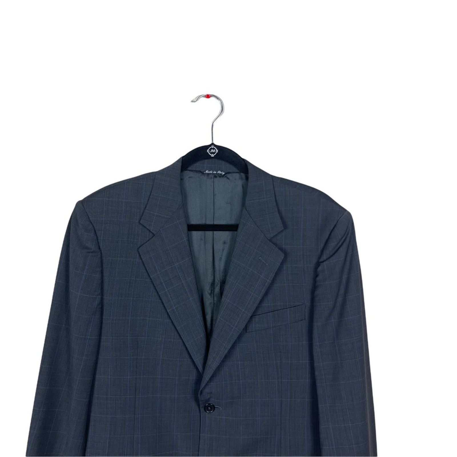 Barneys New York Barneys New York Grid Print Wool 2 Button Blazer Gray 40 S Size 40S - 2 Thumbnail