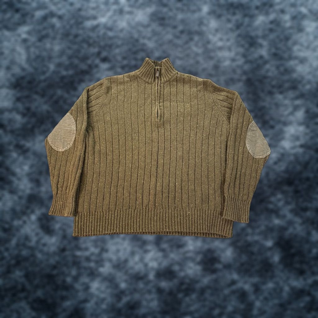 Eddie Bauer VINTAGE Eddie Bauer Sweater Mens L 1/4 Zip Army Green Lambswool Elbow Patch 90s Size US L / EU 52-54 / 3 - 1 Thumbnail