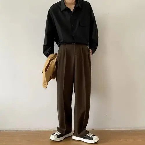 Japanese Brand Kawamura x Maki Brown Baggy Straight Leg Pants Size US 32 / EU 48 - 3 Thumbnail