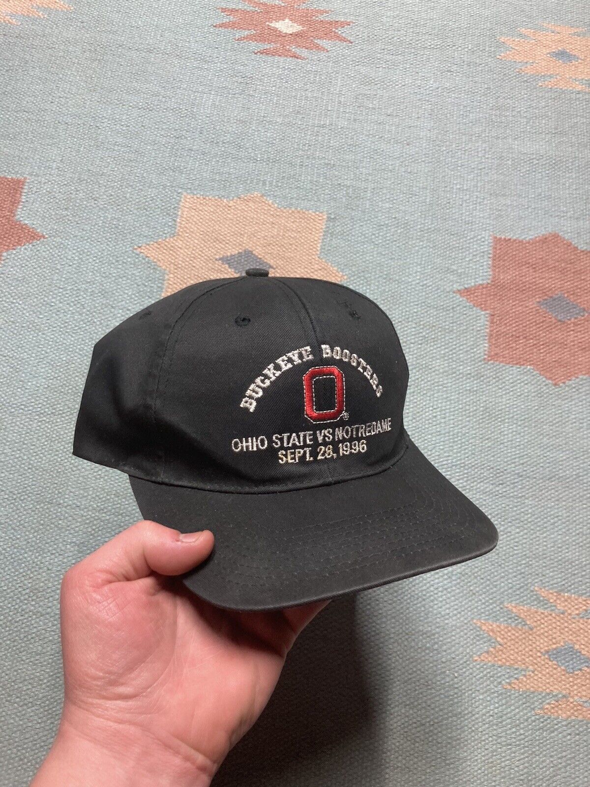 Vintage 90s SnapBack hat ohio buckeyes vs Notre dame rose bowl 1996 Size ONE SIZE - 1 Thumbnail