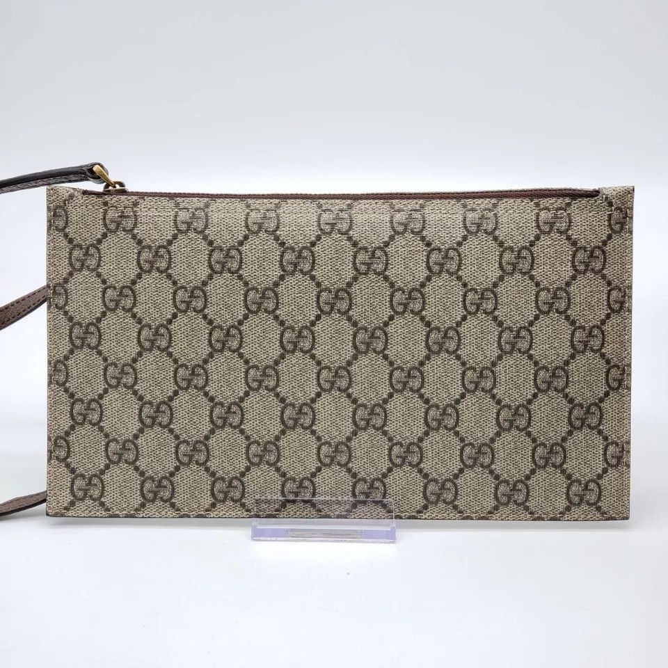 Gucci 100% Authentic Gucci Pouch/Wristlet Canvas Bag Size ONE SIZE - 2 Thumbnail