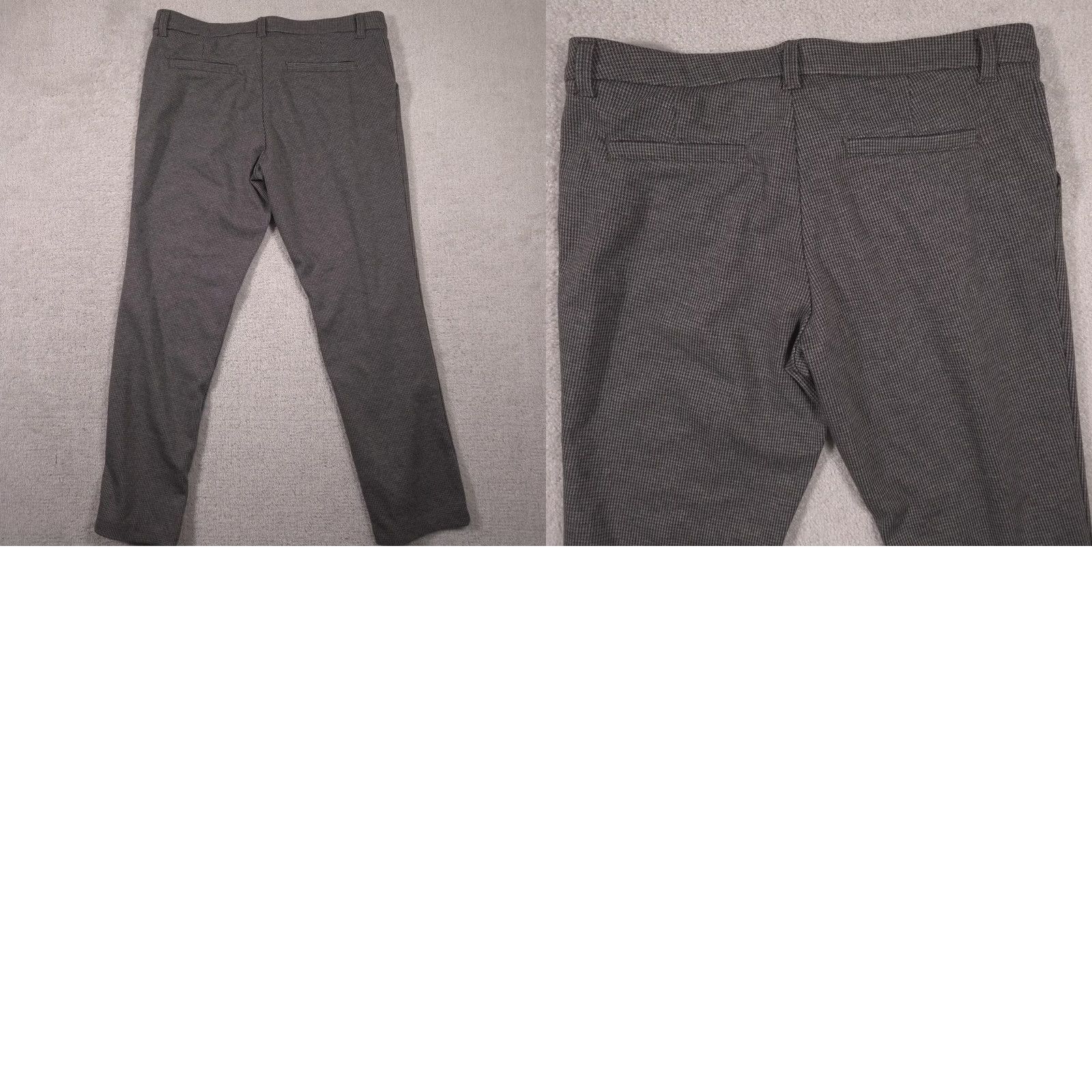 Lee Lee Pants Womens 18 Gray Houndstooth Twill Straight Leg Mid Rise Stretch Work Pants Size 40" / US 18 - 9 Thumbnail