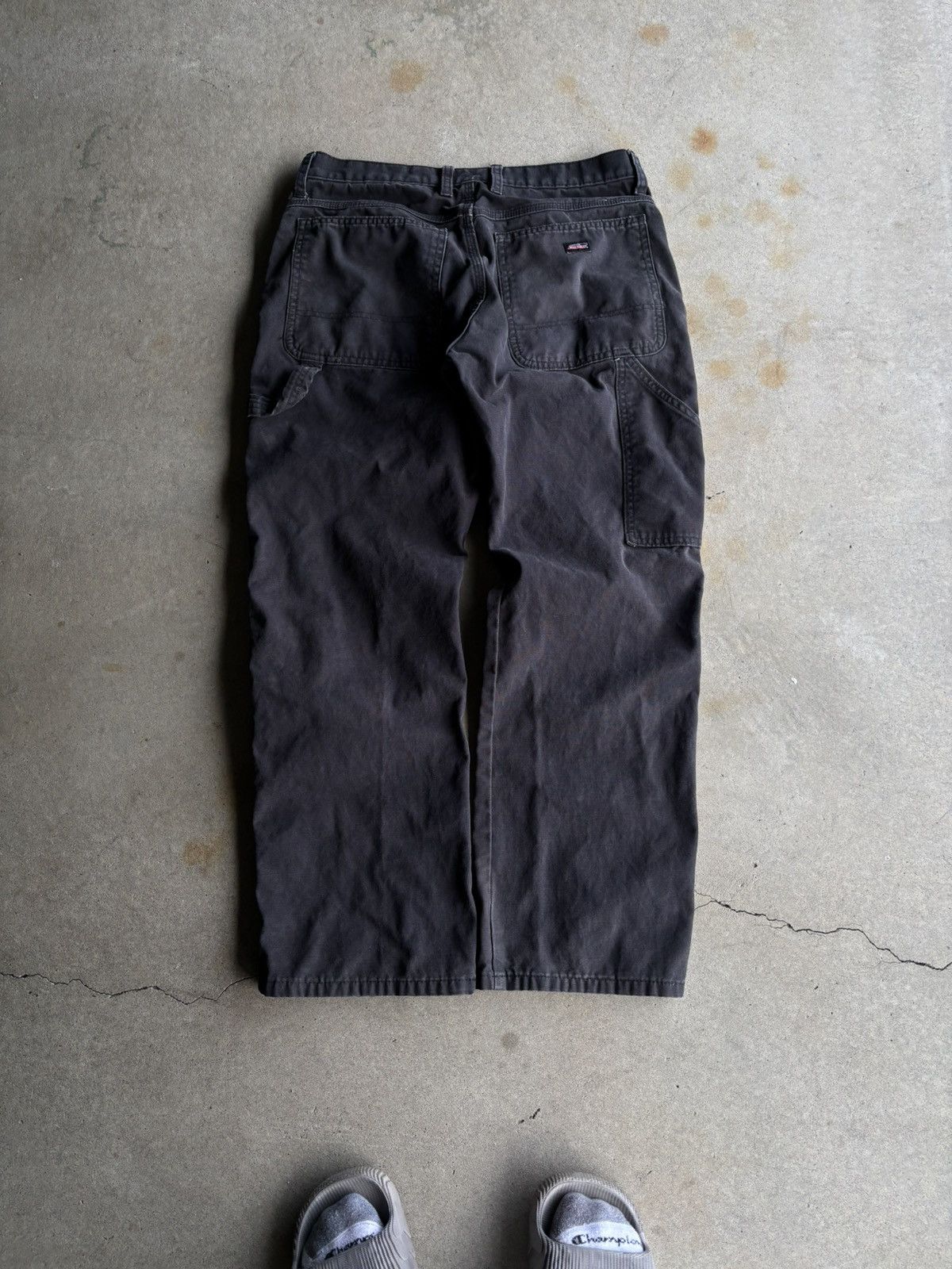 Dickies Vintage 90s Dickies Faded Black Grunge Wide Leg Workwear Size US 32 / EU 48 - 1 Thumbnail