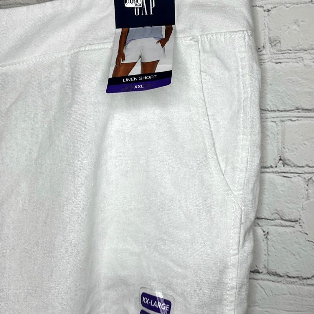 Gap GAP White Linen Shorts Bermuda with Pockets size XXL Women Size 40" / US 18 - 2 Thumbnail