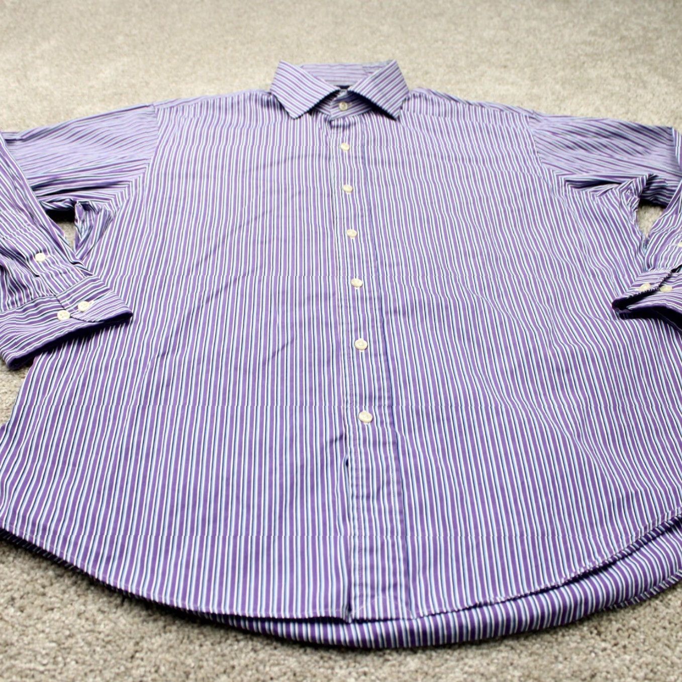 Polo Ralph Lauren Polo Ralph Lauren Shirt Mens 16 1/2, 32/33 Purple Regent Custom Fit Cotton L/S Shirt Mens Purple 16.5 Regular Classic Colorful 100% Cotton Boy? Size US XL / EU 56 / 4 - 3 Thumbnail