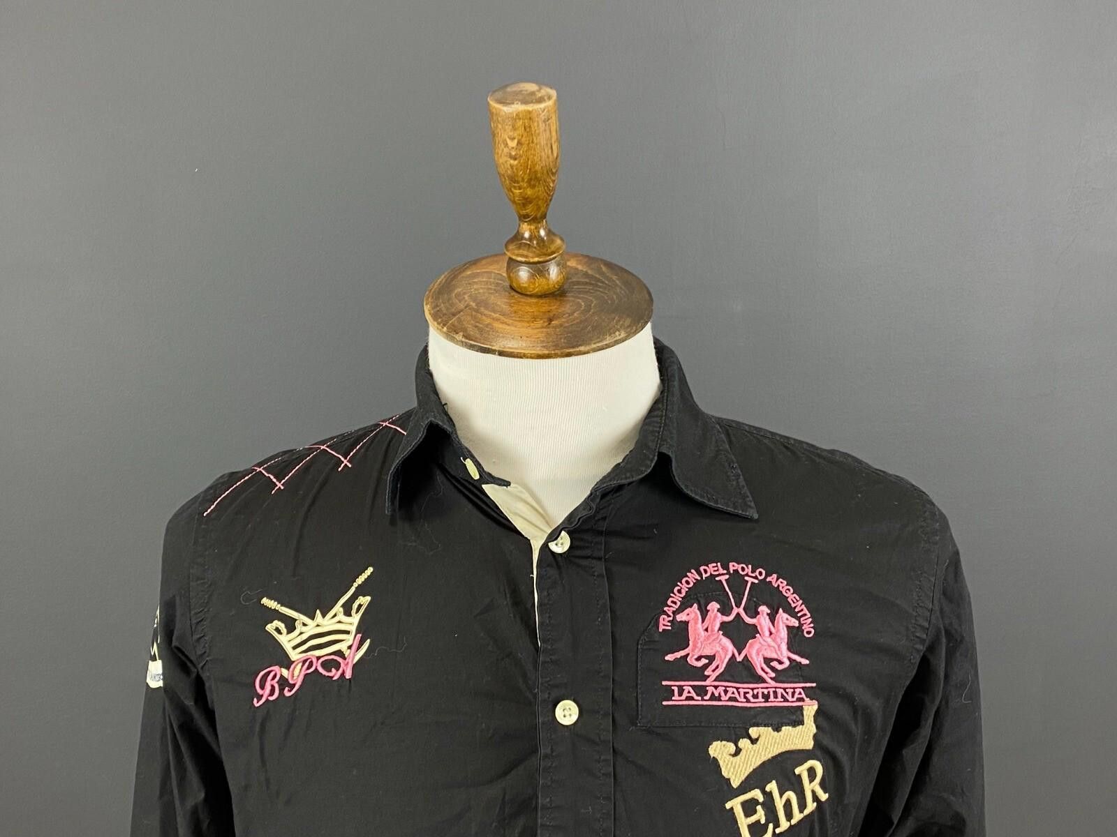 La Martina La Martina Queens Polo Society Black Down Shirt Size M Size US M / EU 48-50 / 2 - 2 Thumbnail