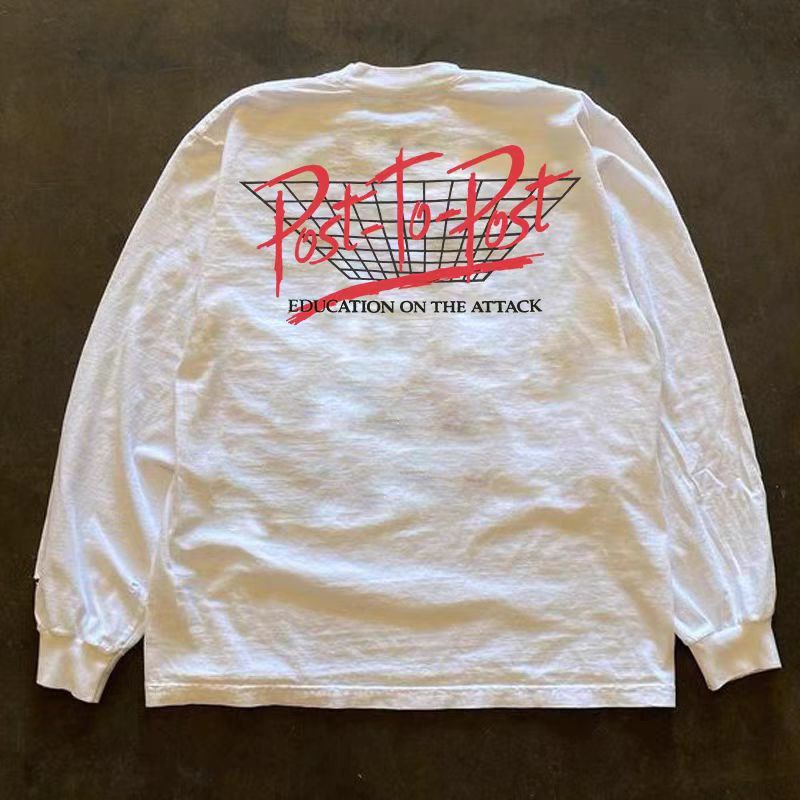 Japanese Brand White casual retro devil eye print long sleeve t-shirt Size US L / EU 52-54 / 3 - 2 Thumbnail