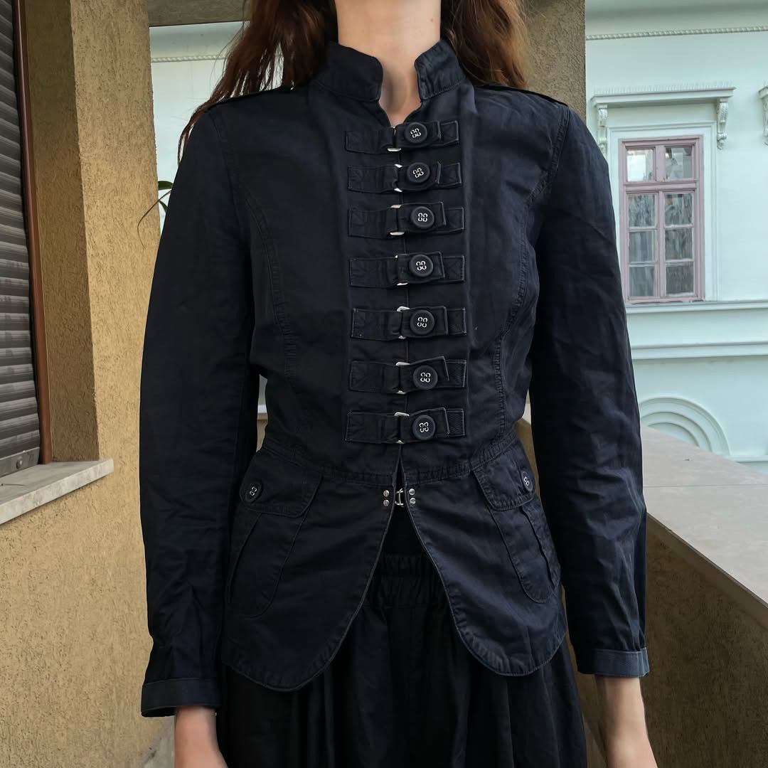 Other Vintage Archival Military Napoleon Jacket Sleaze Goth Black Size S / US 4 / IT 40 - 1 Thumbnail