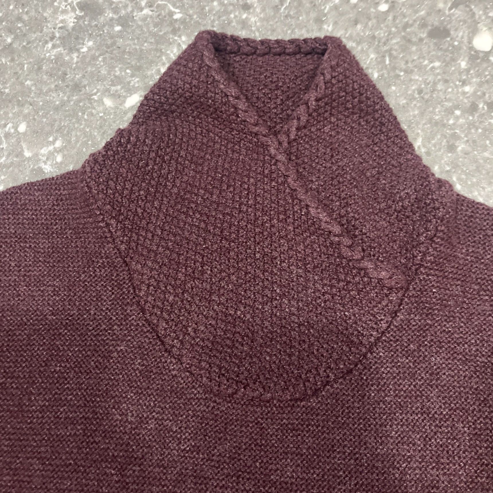 Vintage Gander Mountain Sweater Cowl Neck Knit Womens Large Burgandy (note: burgundy spelling? original Burgundy) Size L / US 10 / IT 46 - 2 Thumbnail