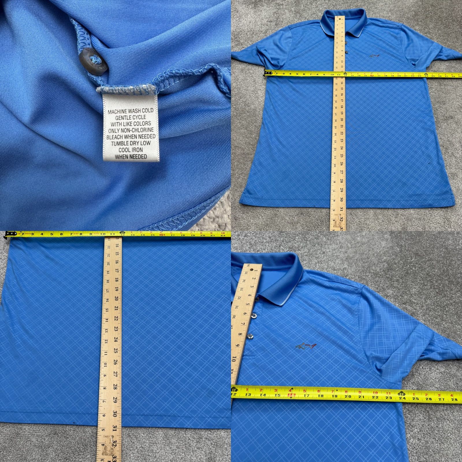 Vintage Greg Norman Performance Polo Shirt Mens L Blue Plaid Golf Tennis Short Sleeve Shirt Size US L / EU 52-54 / 3 - 8 Thumbnail