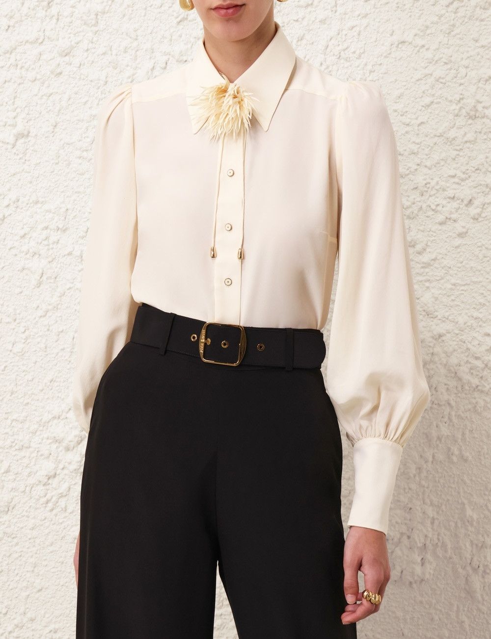 Zimmermann oc11z0825 Belted Wide Leg Pant in Black Size 26" / US 2 / IT 38 - 2 Thumbnail