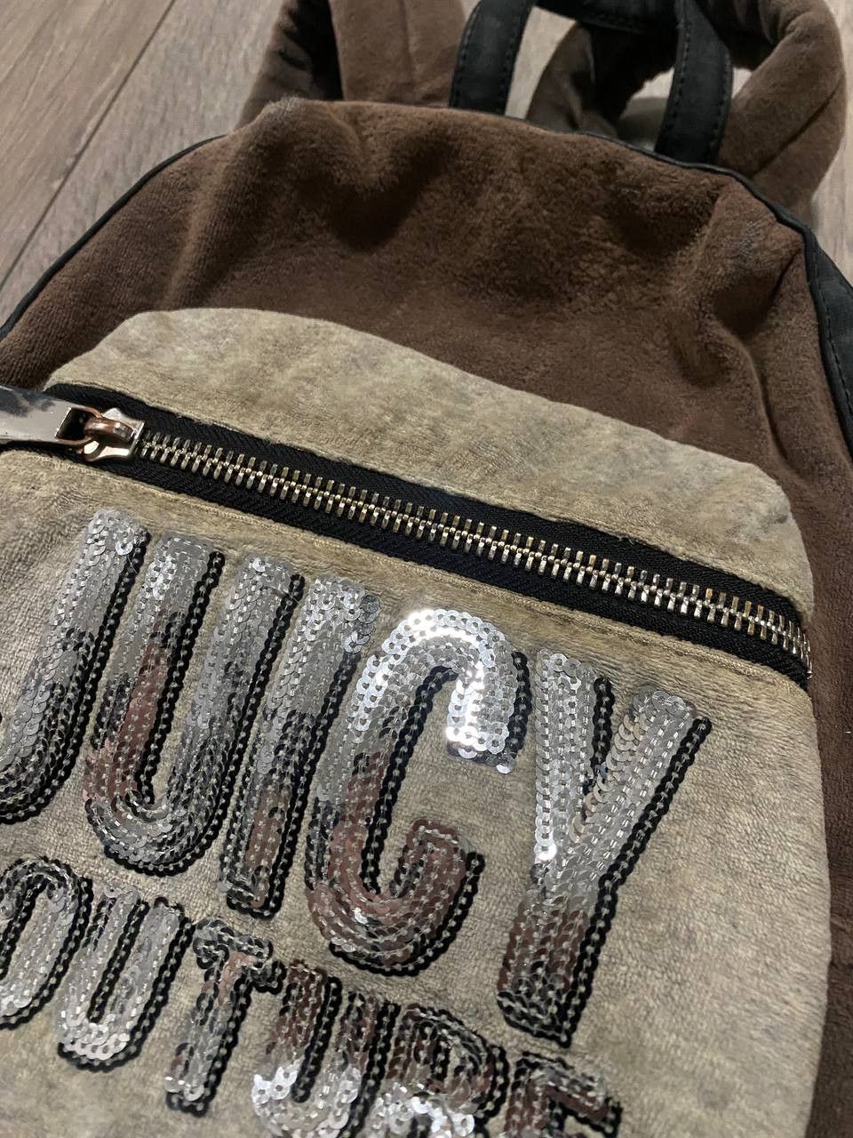 Juicy Couture Juicy Couture Brown Velour Mini Backpack Y2K Logo Bag Size ONE SIZE - 2 Thumbnail