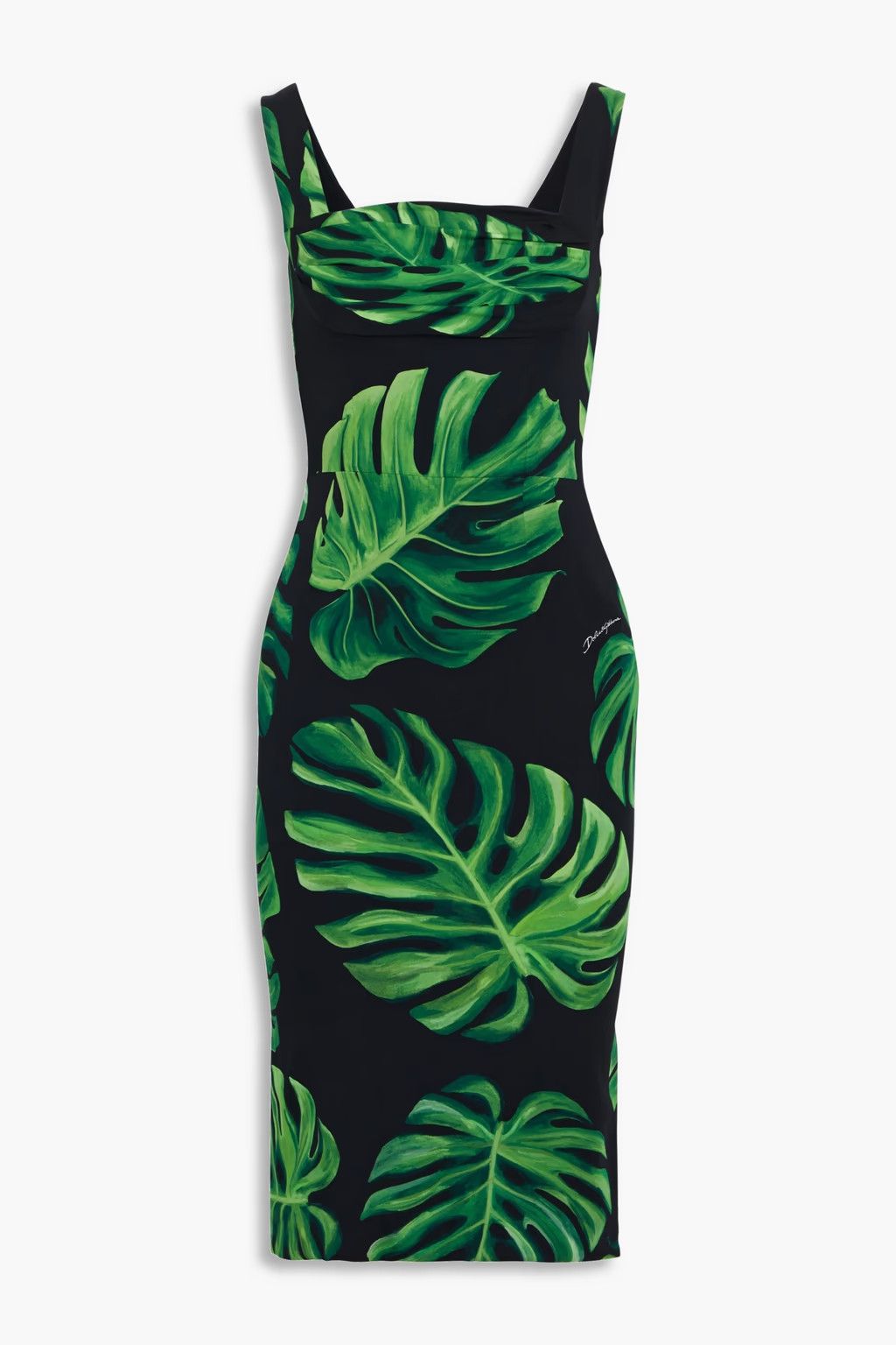 Dolce & Gabbana o1y0825 Midi Dress in Black/Green Size XS / US 0-2 / IT 36-38 - 1 Thumbnail