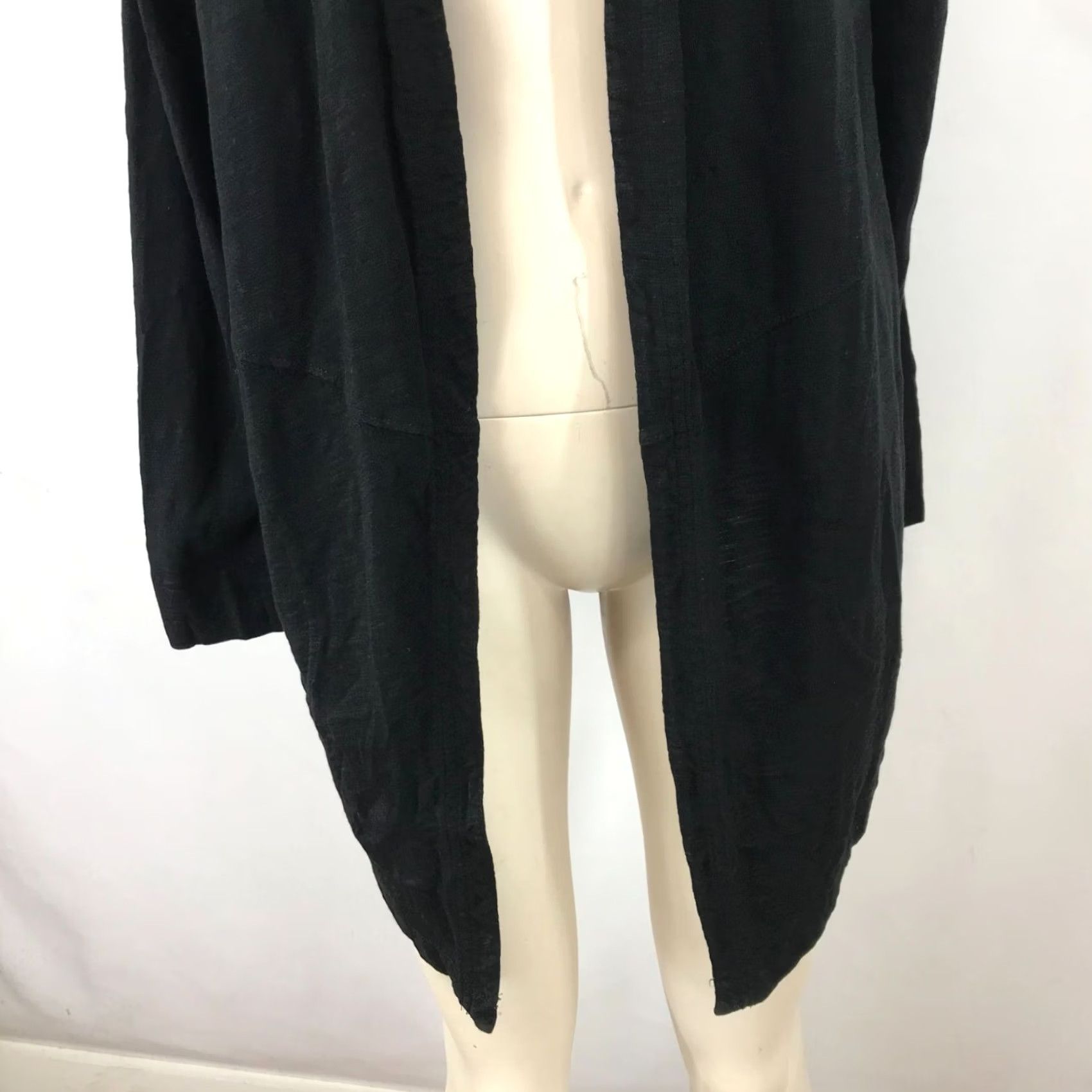 Vintage CHICO'S Women M Black Long Sleeve Open Front Cotton Blend Cardigan Sweater Size M / US 6-8 / IT 42-44 - 3 Thumbnail