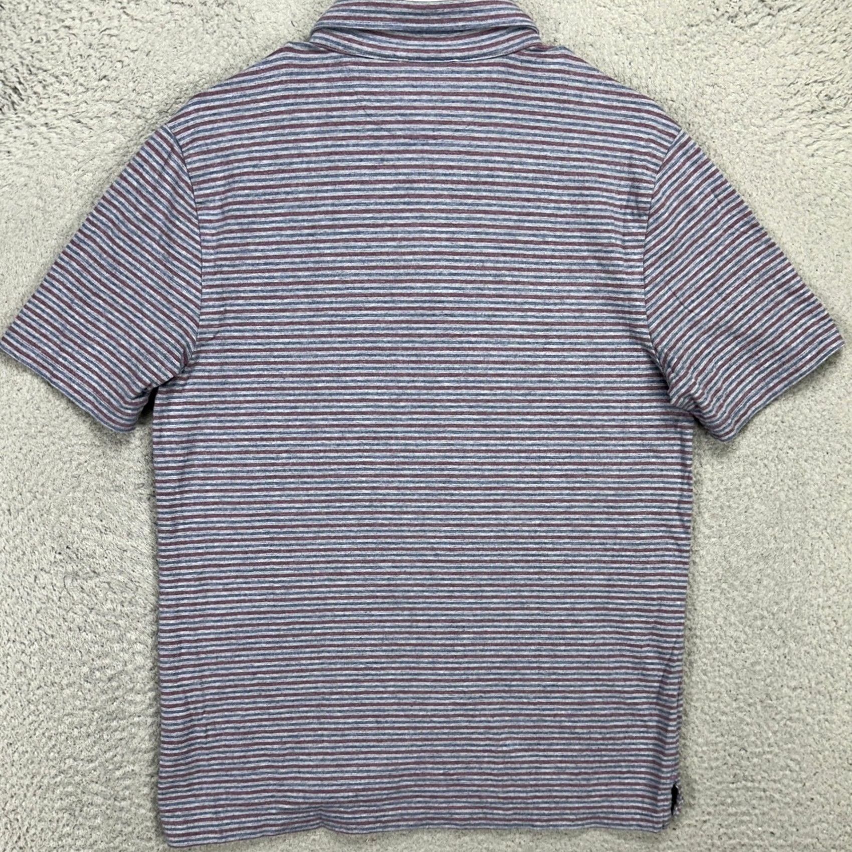 Faherty Faherty Polo Shirt Medium Red Blue Striped Short Sleeve Casual Stretch Rugby Men Size US M / EU 48-50 / 2 - 3 Thumbnail