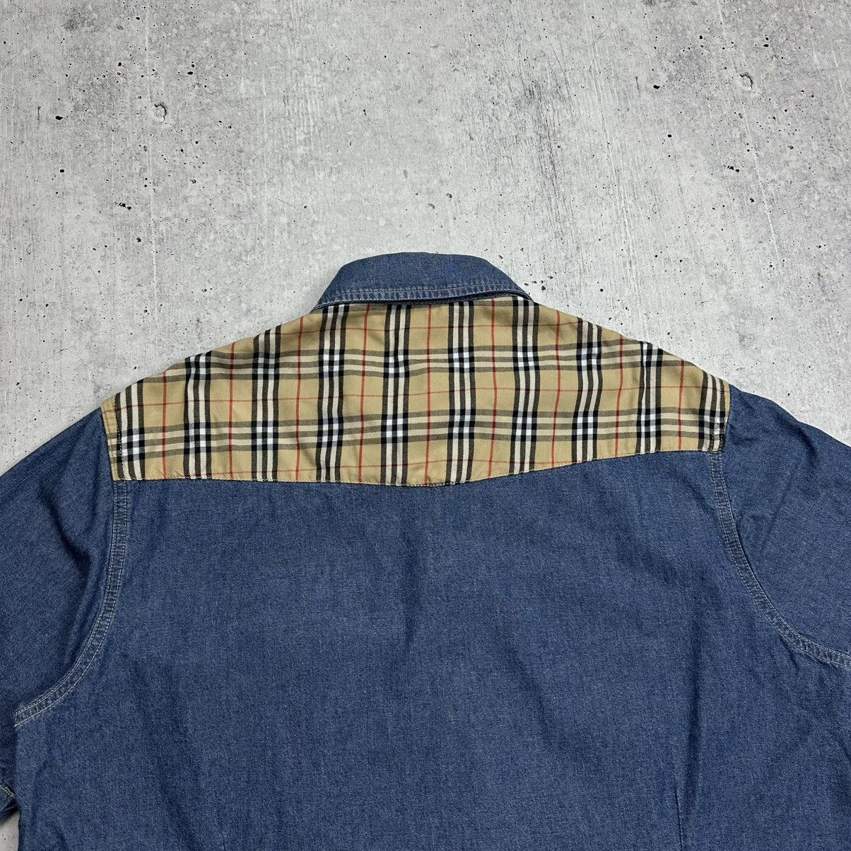 Burberry × Vintage Burberry Denim Shirt Nova Check Stud Buttons Size US L / EU 52-54 / 3 - 9 Thumbnail