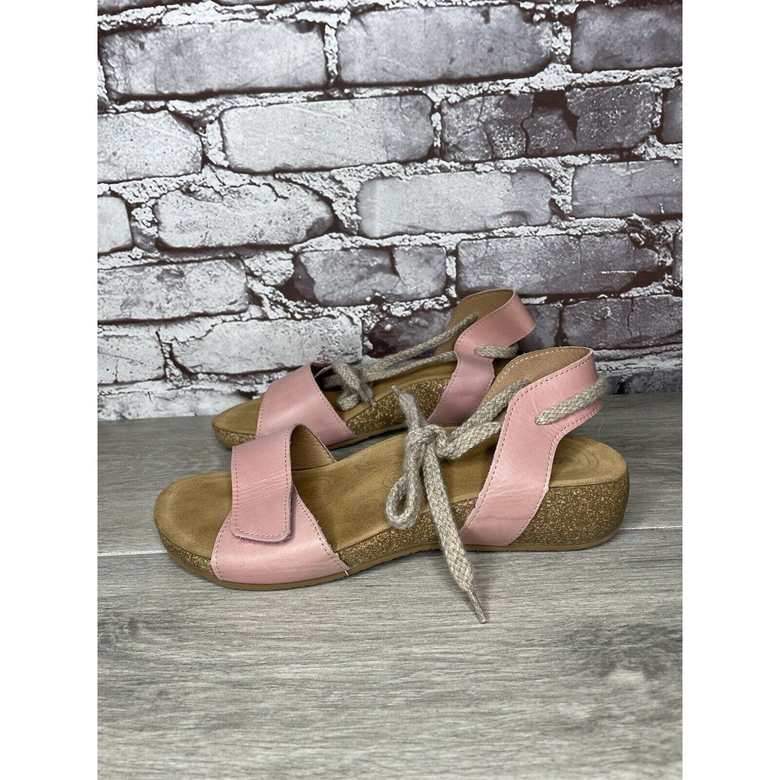 Other TAOS Pink Leather Ankle Lace Strap Cork Wedge Sandals Women Size US 9.5 / IT 39.5 - 1 Thumbnail
