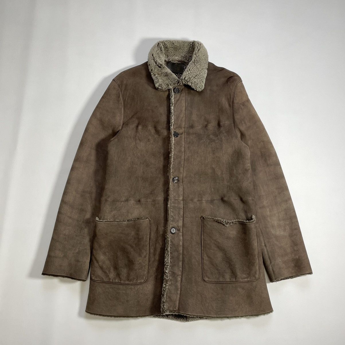 Prada A/W 07 Brown Shearling Overcoat Size US M / EU 48-50 / 2 - 1 Thumbnail