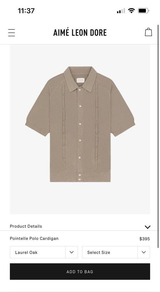 Aime Leon Dore Aime Leon Dore ALD 100% Silk Pointelle Cardigan Polo Shirt Size US XL / EU 56 / 4 - 2 Thumbnail