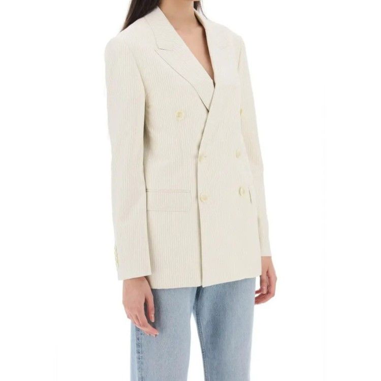 Celine o1y0725 Blazer in Ivory Size M / US 6-8 / IT 42-44 - 2 Thumbnail