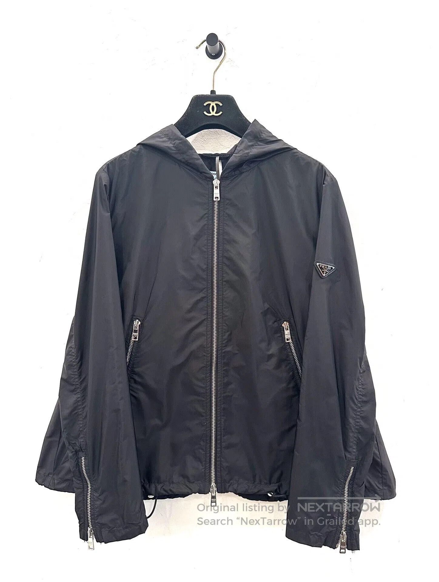 Prada Prada Black Jacket with Side Metal Logo. Size M / US 6-8 / IT 42-44 - 1 Thumbnail