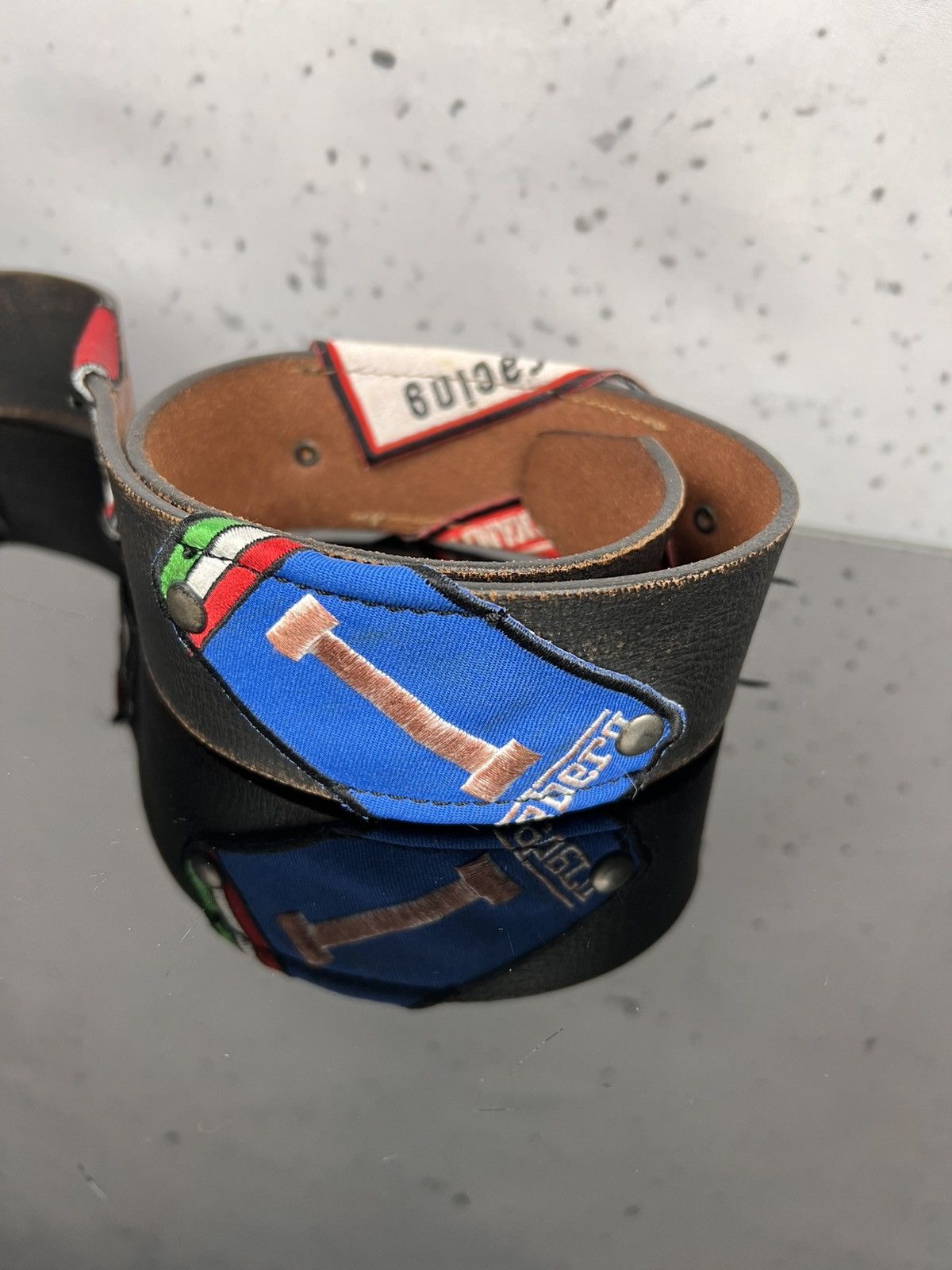Iceberg Vtg Iceberg Racing Team Leather Patch Belt Rare Archive Size ONE SIZE - 8 Thumbnail