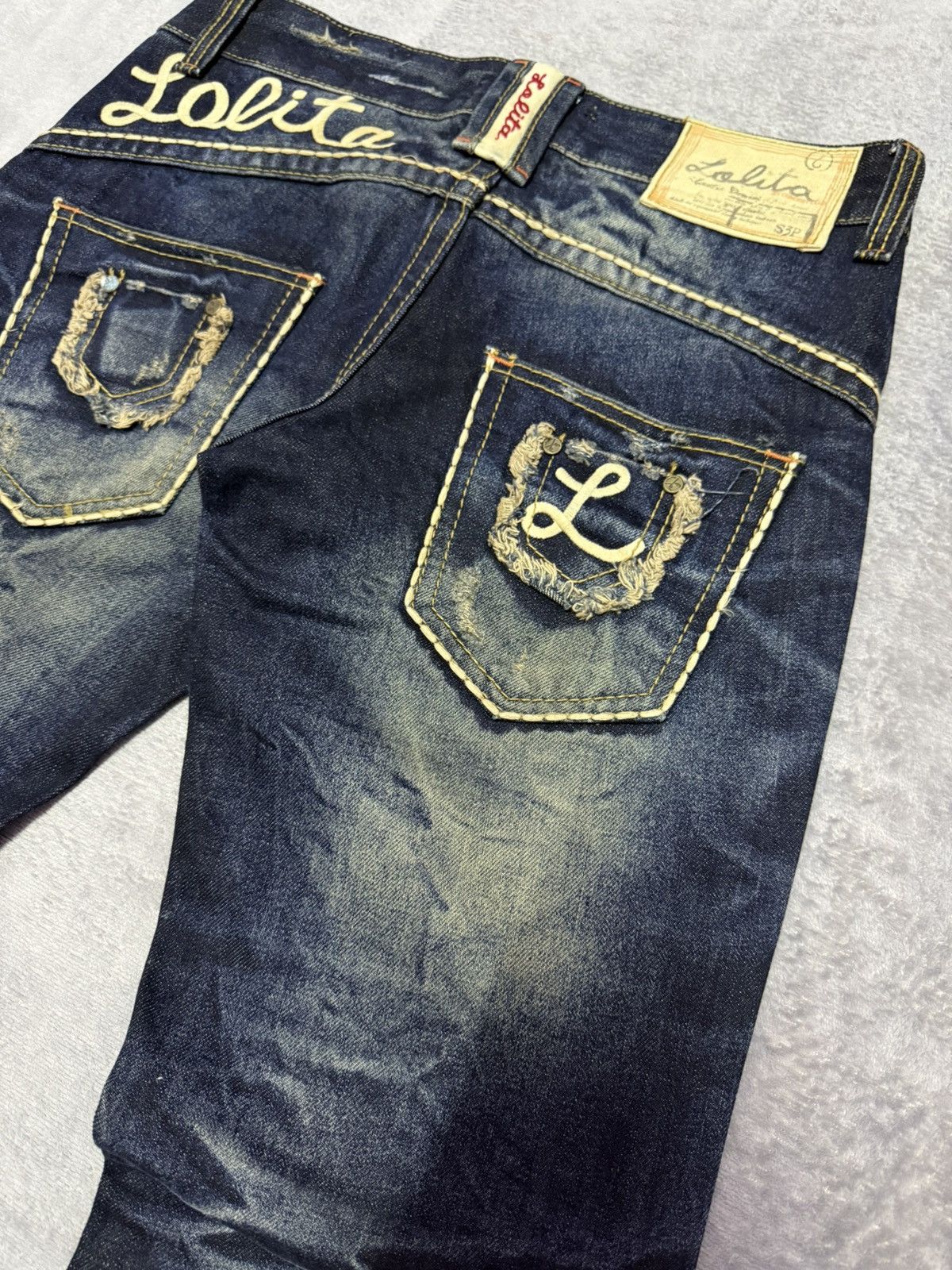 If Six Was Nine Lolita By Concert Club Shadow Mud Wash Claw Flared Jeans Size US 30 / EU 46 - 14 Thumbnail