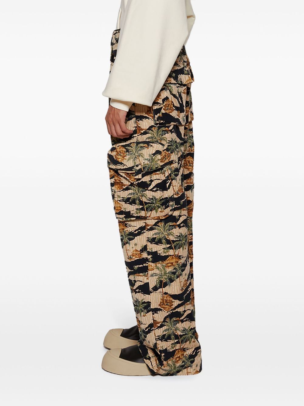 Amiri o1s1wg110825 Repeat Palm Baggy Cargo Pants in Multicolor Size US 34 / EU 50 - 4 Thumbnail