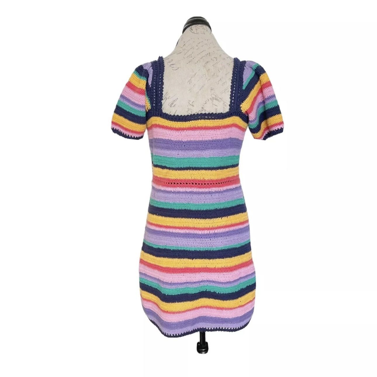 Farm Rio Anthropologie Farm Rio Renata Sweater Dress Knit Crochet Size XS / US 0-2 / IT 36-38 - 4 Thumbnail